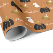 様式化されたカボチャの白黒と金ゴールド ラッピングペーパー (ロールコーナー)