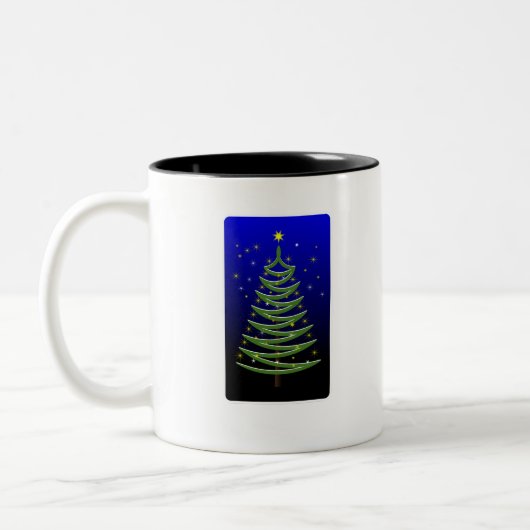 様式化されたクリスマスツリー ツートーンマグカップ (左)