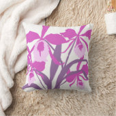 様式化されたグラフィックパープルアクアオーキッドアートピロー クッション (ブランケット)