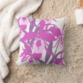 様式化されたグラフィックパープルオーキッドアート装飾用クッション クッション (ブランケット)