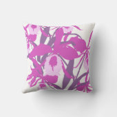 様式化されたグラフィックパープルオーキッドアート装飾用クッション クッション (裏面)