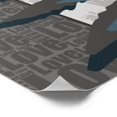 様式化されたグレーファーンリーフ ポスター (角)