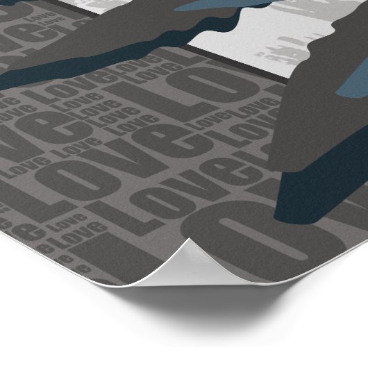 様式化されたグレーファーンリーフ ポスター (角)