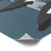 様式化されたグレーファーンリーフ ポスター (角)