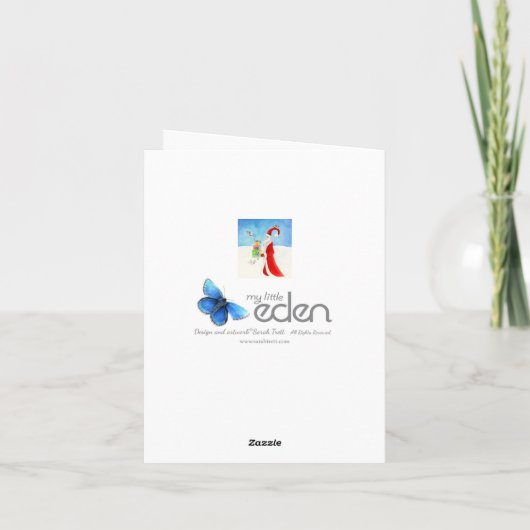 様式化されたサンタ及びギフトのクリスマスの芸術の季節的なカード シーズンカード (裏面)