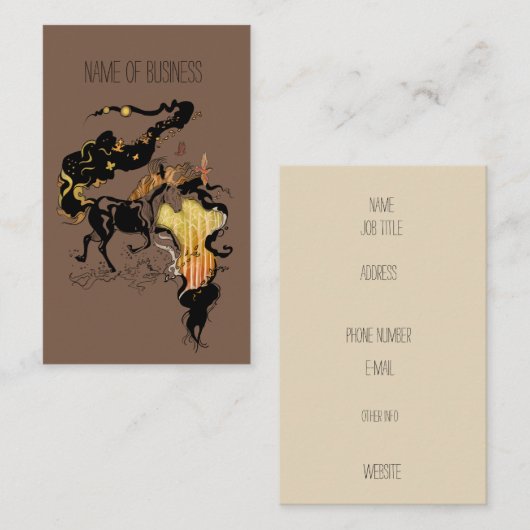 様式化されたシルエットの馬 名刺 (正面/裏面)