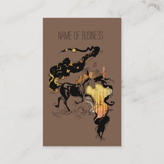 様式化されたシルエットの馬 名刺 (正面)
