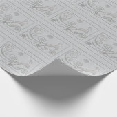 様式化されたシルバーレジンシカ ラッピングペーパー (角)