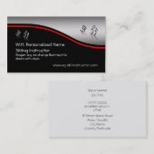 様式化されたスキーヤーのロゴのスキーインストラクター 名刺 (正面/裏面)