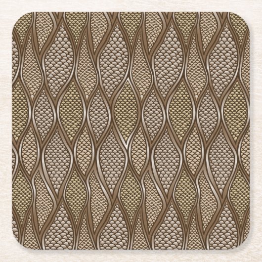 様式化されたスネークスキン スクエアペーパーコースター (正面)