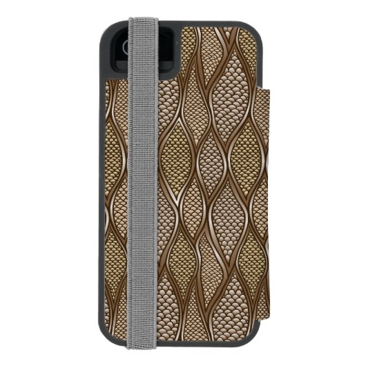 様式化されたスネークスキン INCIPIO iPhoneウォレットケース (フォリオ裏面)