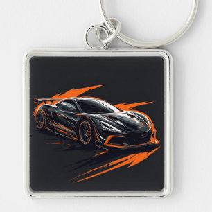 様式化されたスポーツカー キーホルダー