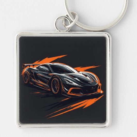 様式化されたスポーツカー キーホルダー (正面)