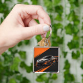 様式化されたスポーツカー キーホルダー (手)