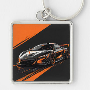 様式化されたスポーツカー キーホルダー