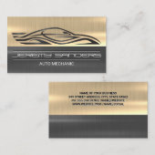 様式化されたスポーツカー | 金ゴールド銀 名刺 (正面/裏面)