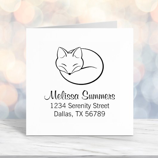 様式化されたスリープキツネアドレス セルフインキングスタンプ