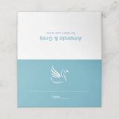 様式化されたスワンオンブルー結婚ズ座席表 プレイスカード (外部開封)