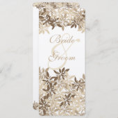 様式化されたタンおよびブラウンの花の葉のスケジュール 招待状 (正面/裏面)