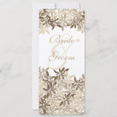 様式化されたタンおよびブラウンの花の葉のスケジュール 招待状 (正面)