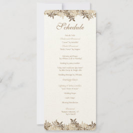 様式化されたタンおよびブラウンの花の葉のスケジュール 招待状