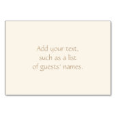 様式化されたタンおよびブラウンの花の葉のテーブル数 テーブルナンバー (裏面)