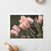 様式化されたチューリップパーソナライズされた ノートカード (正面/裏面インサイチュ)