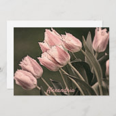 様式化されたチューリップパーソナライズされた ノートカード (正面/裏面)