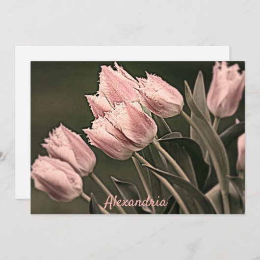 様式化されたチューリップパーソナライズされた ノートカード (正面/裏面)