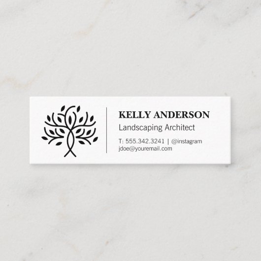 様式化されたツリーアイコン |ツリートリミングサービス スキニー名刺 (正面)