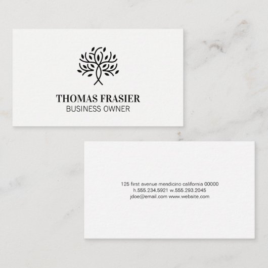 様式化されたツリーアイコン 名刺 (正面/裏面)