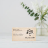 様式化されたツリーロゴ | テクスチャ紙の背景 名刺 (スタンド正面)