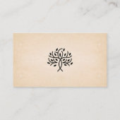 様式化されたツリーロゴ | テクスチャ紙の背景 名刺 (裏面)