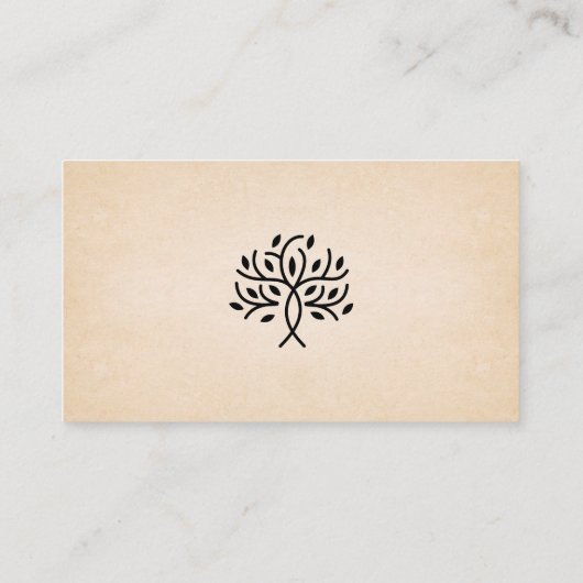様式化されたツリーロゴ | テクスチャ紙の背景 名刺 (裏面)