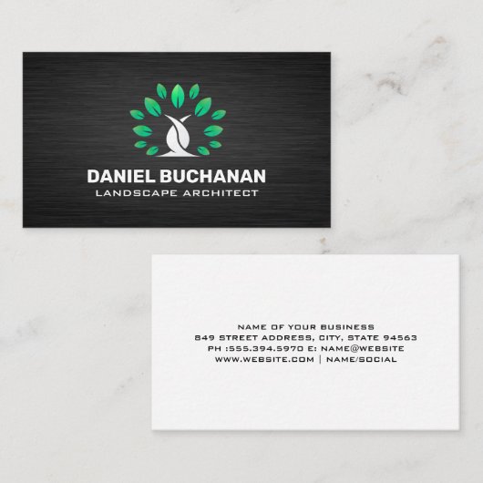 様式化されたツリーロゴ 名刺 (正面/裏面)