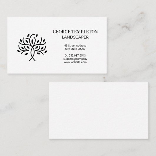 様式化されたツリーロゴ 名刺 (正面/裏面)