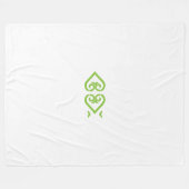 様式化されたデザインを持つ緑と白のロゴ フリースブランケット (正面(横))