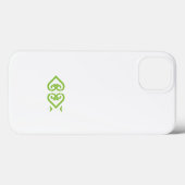 様式化されたデザインを持つ緑と白のロゴ Case-Mate iPhoneケース (裏面 (横))
