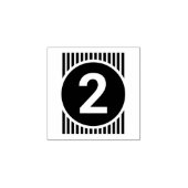 「様式化されたナンバー2」ゴム印 ラバースタンプ (インプリント)