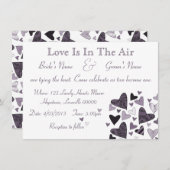 様式化されたハート結婚の 招待状 (正面/裏面)