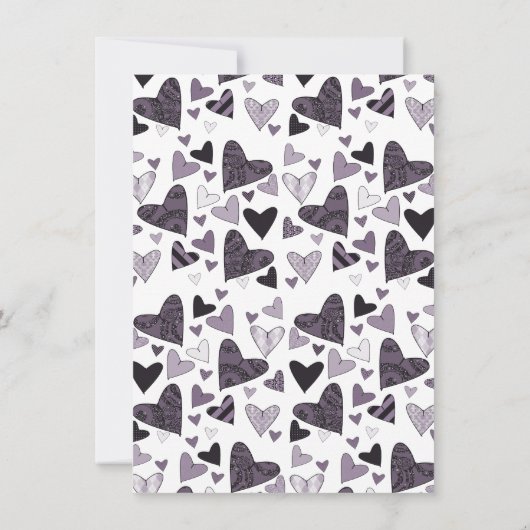 様式化されたハート結婚の 招待状 (裏面)