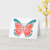 様式化されたバタフライカスタムグリーティングカード カード (黄色い花)