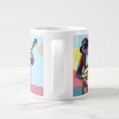 様式化されたバンジョプレーヤー，ミュージシャン ジャンボコーヒーマグカップ (裏面)