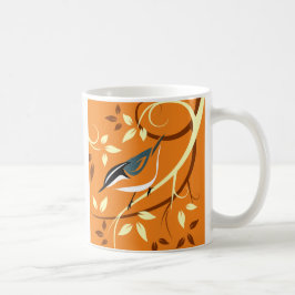 様式化されたバードアート – Nuthatch コーヒーマグカップ