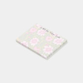 様式化されたピンクの花の緑の葉 ポストイット (アングル)