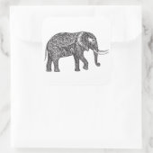 様式化されたファンタジーゾウ・ドードル スクエアシール (バッグ)