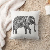 様式化されたファンタジー象の落書き クッション (ブランケット)