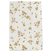 様式化されたフローラプリント抱き枕 ミディアムペーパーバッグ (正面)