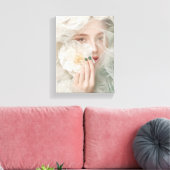 様式化されたフローラ祈りの言葉ポートレート キャンバスプリント (インサイチュ (リビング))