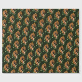 様式化されたブラウン・ドラゴン ラッピングペーパー (フラット)